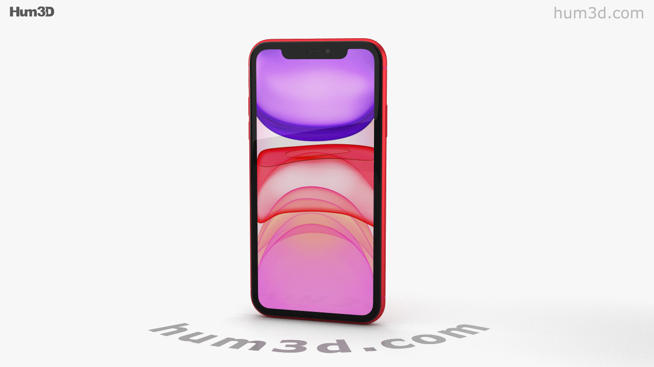 360 View Of Apple Iphone 11 Red 3d Model Hum3d Store