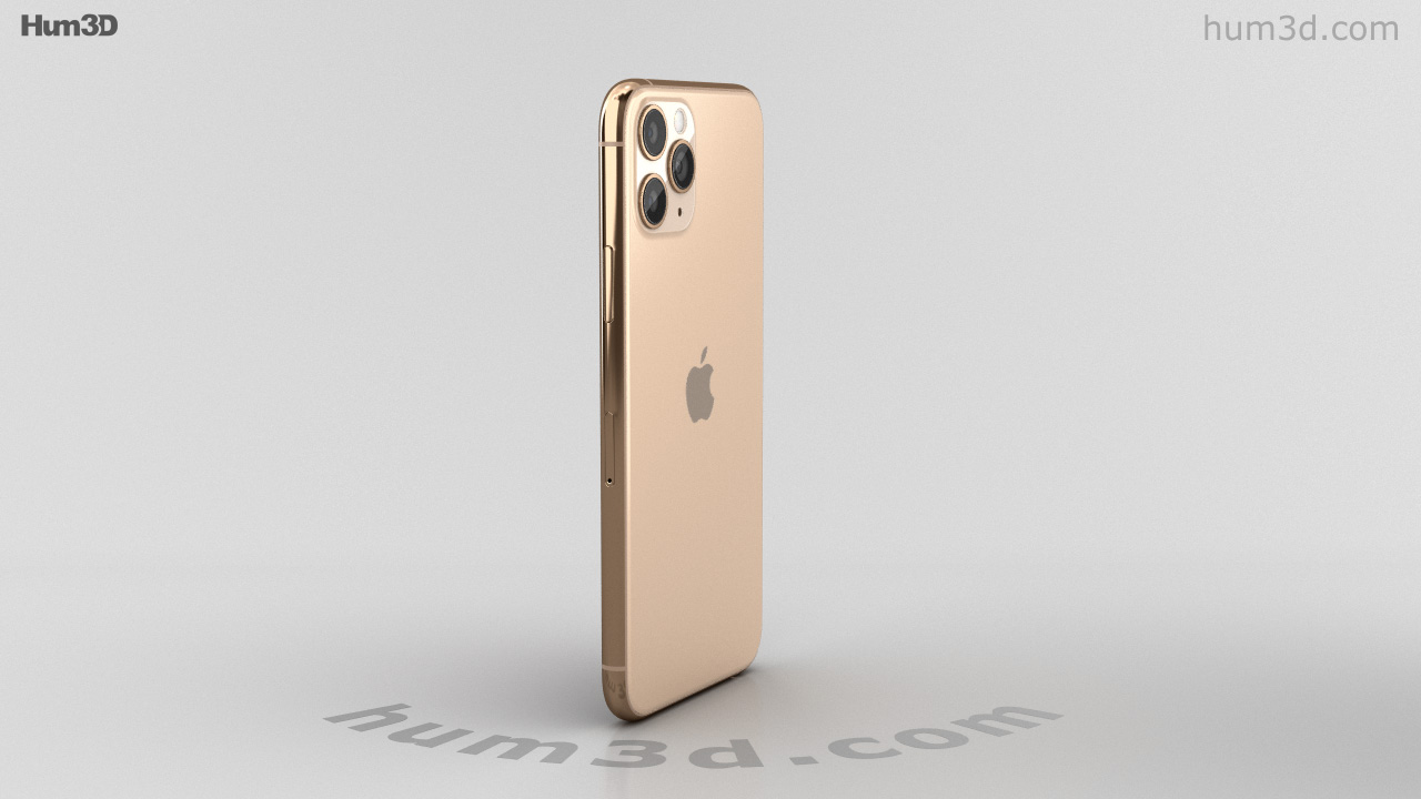 360 View Of Apple Iphone 11 Pro Max Gold 3d Model Hum3d Store