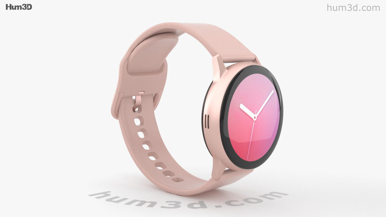 360 view of Samsung Galaxy Watch Active 2 40mm Aluminium Pink Gold 3D model  - Hum3D store