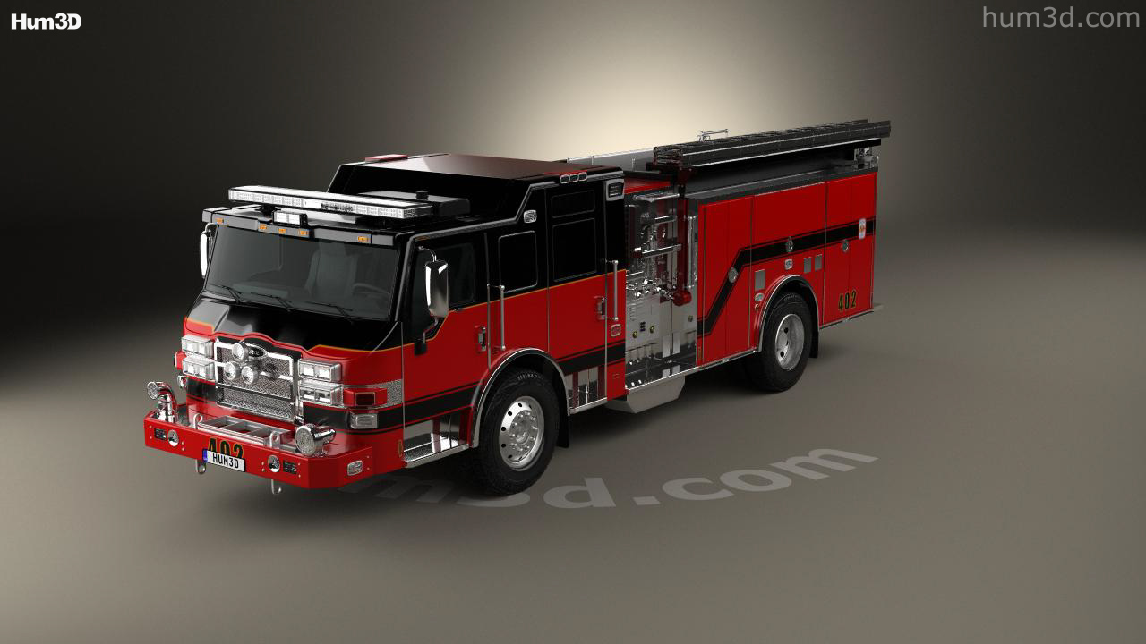 360 view of Pierce E402 Pumper Fire Truck 2018 3D model - Hum3D store