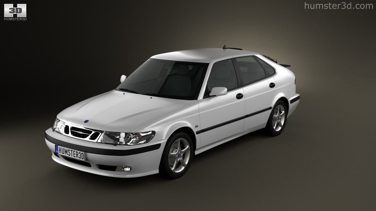 360 view of Saab 93 Hatchback 5door 2001 3D model