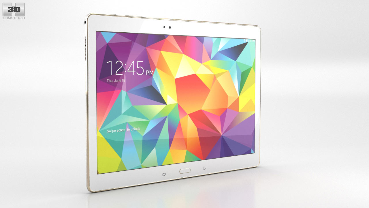 360度查看Samsung Galaxy Tab S 10.5-inch Dazzling White 3D模型- Hum3D商店