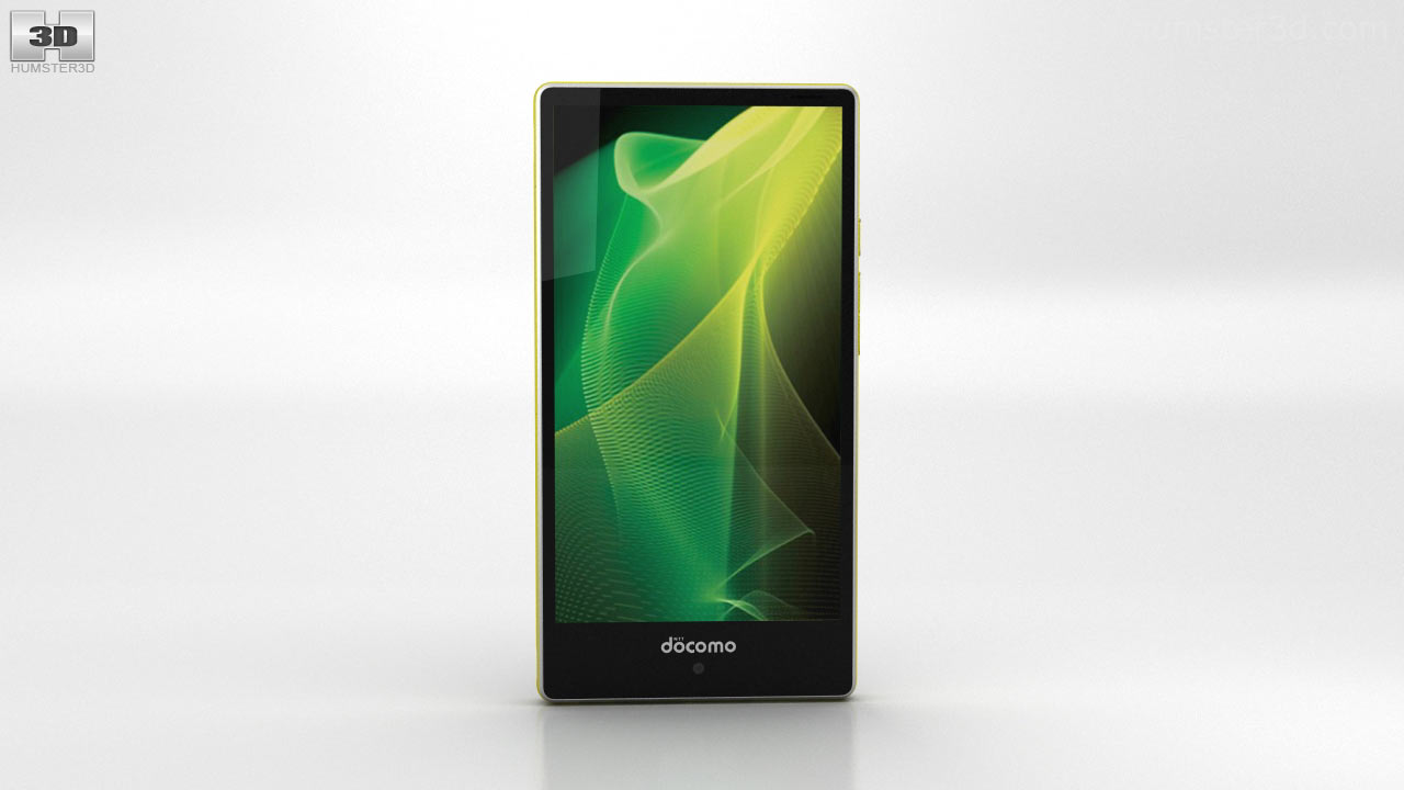 360 vista de Sharp Aquos Compact SH02H Yellow/Silver modelo 3D loja