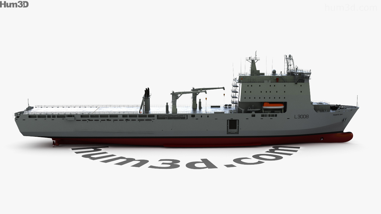 360 view of Bay-class landing ship 3D model - Hum3D store