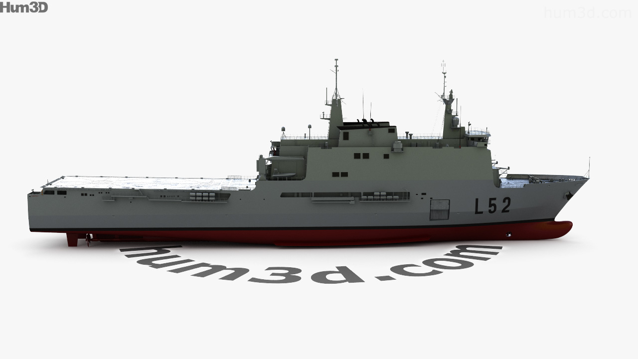 360 view of Galicia-class landing dock 3D model - Hum3D store