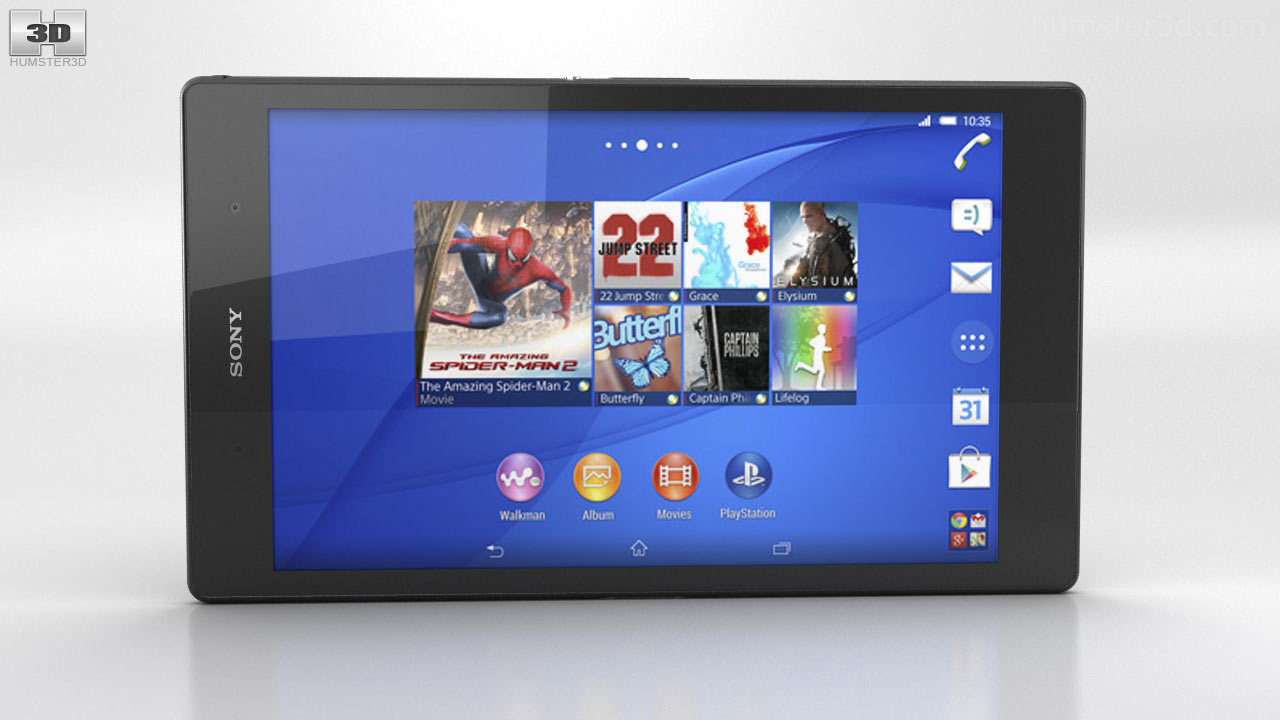 360 View Of Sony Xperia Z3 Tablet Compact Black 3d Model Hum3d Store