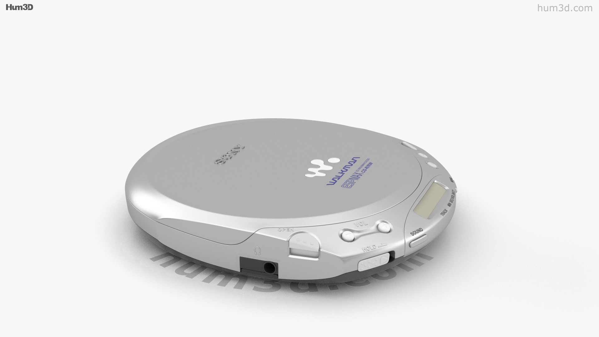 view of Sony Walkman CD Player 3D model - Hum3D store