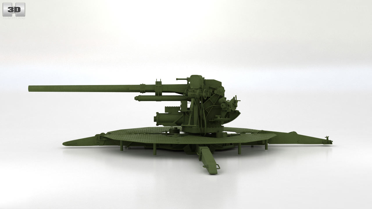 360 view of 90 mm Gun M1 3D model - Hum3D store