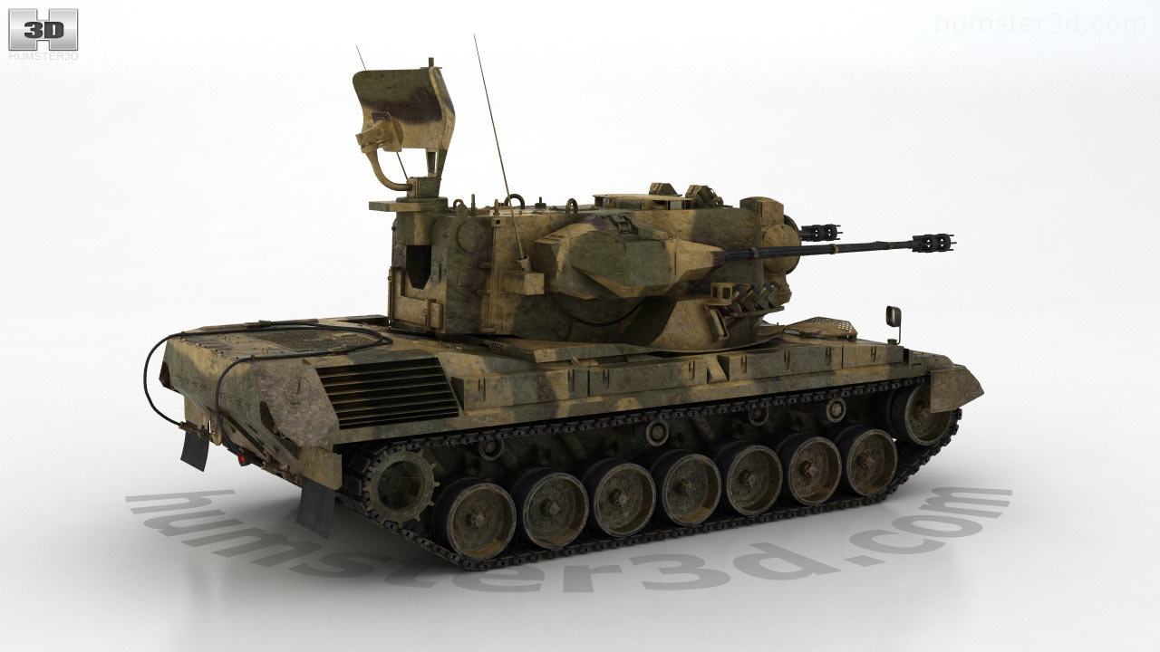 360 view of Flakpanzer Gepard 1A2 3D model - Hum3D store