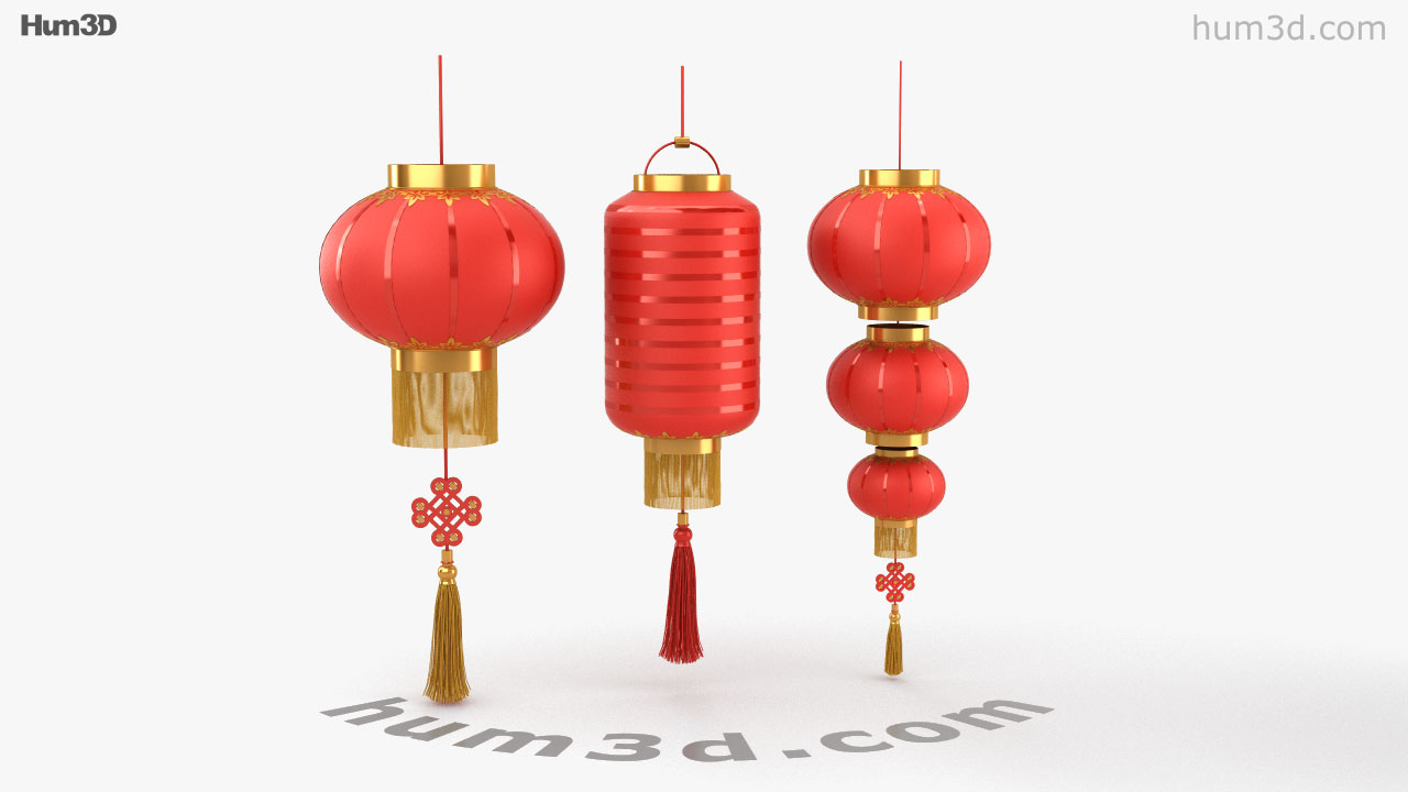 Download 360 View Of Chinese Lantern 3d Model Hum3d Store