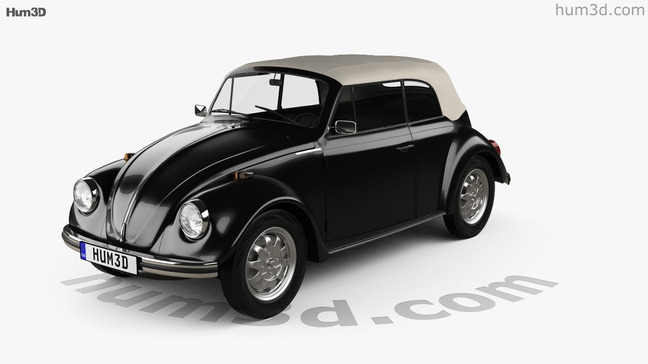 360 view of Volkswagen Beetle convertible 1975 3D model