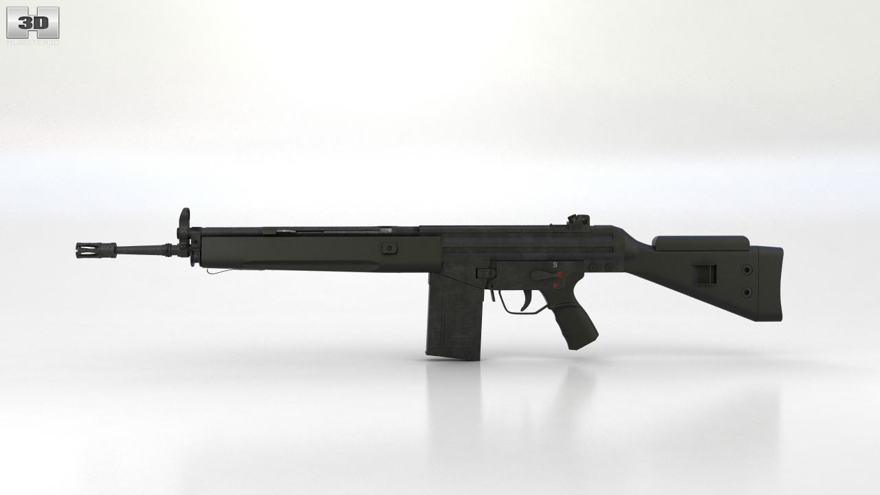 360 view of Heckler & Koch G3A3 3D model - Hum3D store