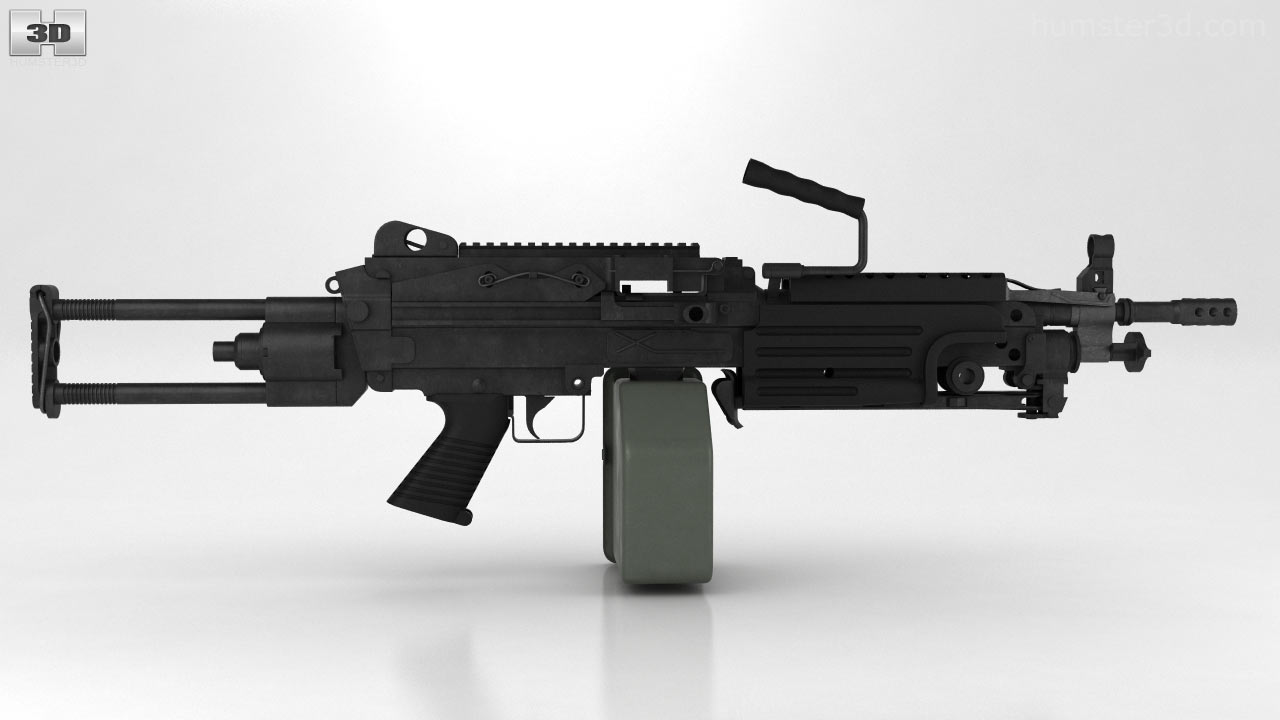 3d model of M249 light machine gun with a full 360 degree view. 
