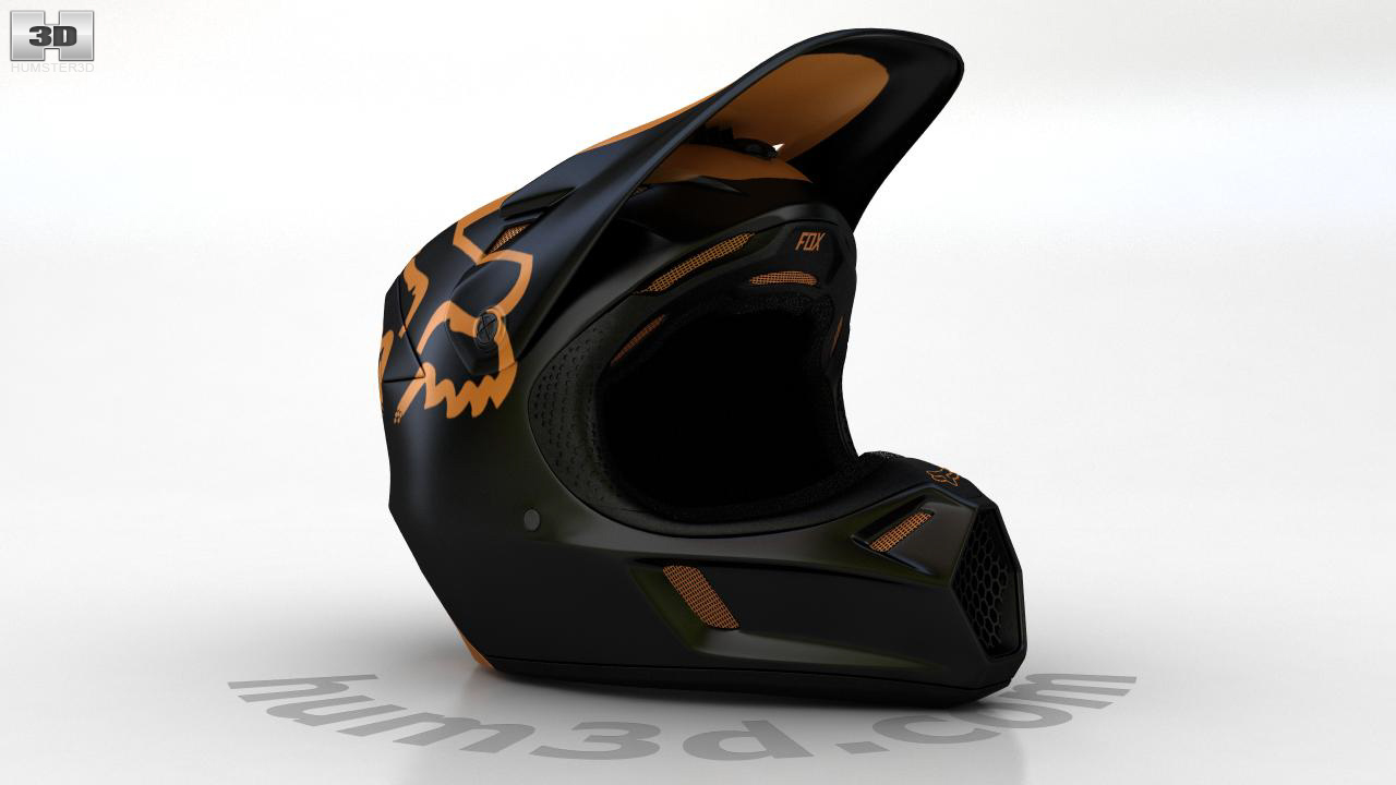 360 view of Fox V3 Moth Helmet 3D model 
